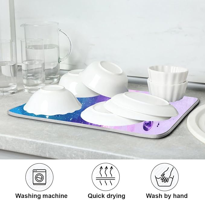Super Absorbent Dish Drying Mat, Microfiber Fast-Drying Dish Mat, Kitchen Dish - Image 7