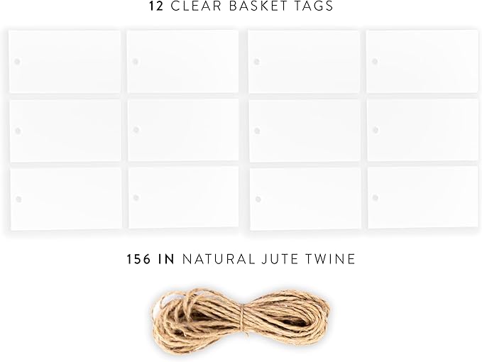 SAVVY & SORTED 12 Clear Basket Tags 3.5” x 2”, Acrylic Hanging Tags - Image 4