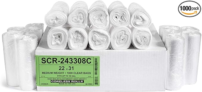 Aluf Plastics SCR-243308C 12-16 Gallon Trash Bags by AlufPlastics