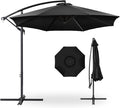 Best Choice Products 10ft Offset Hanging Market Patio Umbrella w/Easy Tilt Adjustment, Polyester Shade, 8 Ribs for Backyard, Poolside, Lawn and Garden - Black by BestChoiceProducts