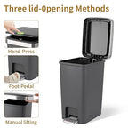 Small Bathroom Trash Can with Lid and 3 Rolls Trash Bags, Step Pedal - Image 2
