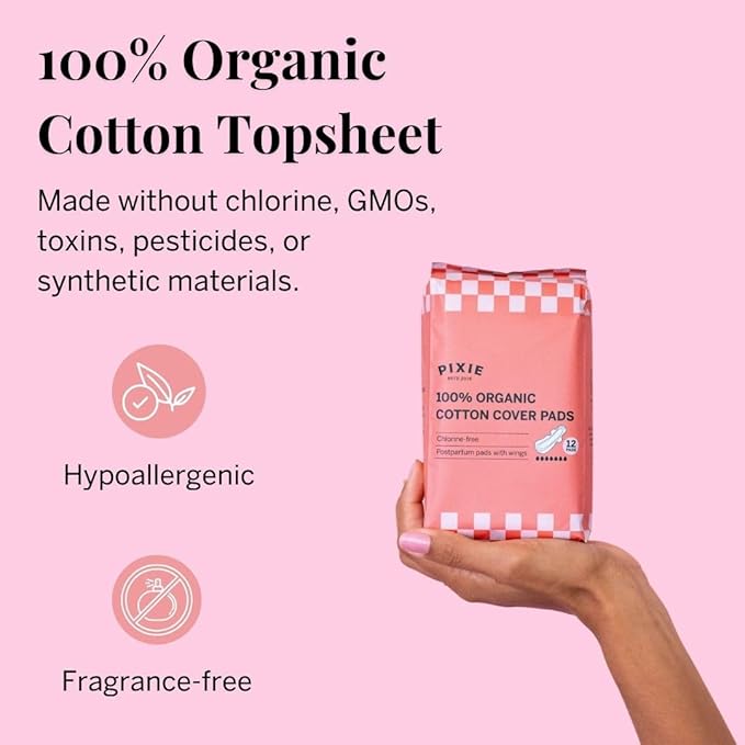Pixie Organic Cotton Ultra Thin Postpartum Pads - Image 3