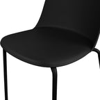 2xhome Modern Stackable Armless Dining Chair, Plastic Shell Seat with Metal Legs for Indoor Outdoor Home Kitchen Patio Cafe, Black - Image 8