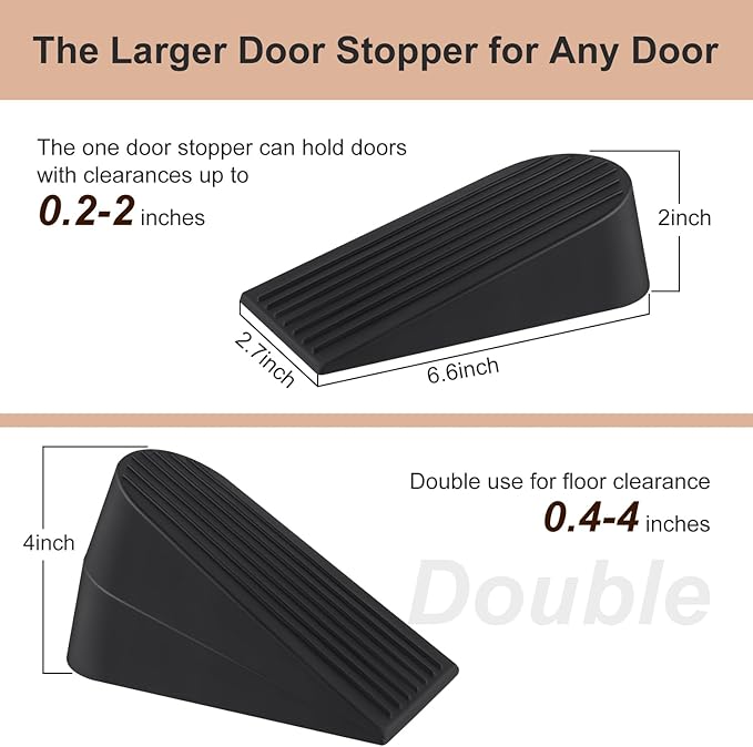Big Door Stoppers for Bottom of Door on Floor, Premium Big Rubber Door Stop - Image 2