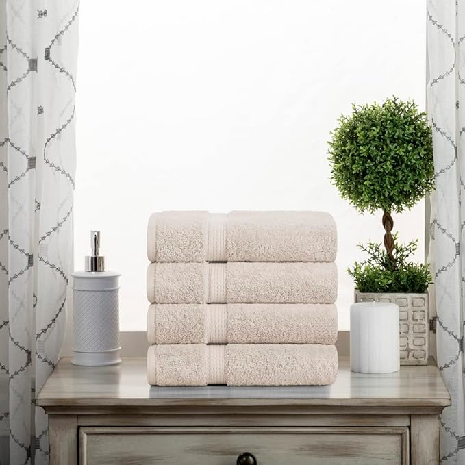 SUPERIOR Egyptian Cotton Pile Hand Towel Set of 4, Ultra Soft Luxury Towels - Image 7