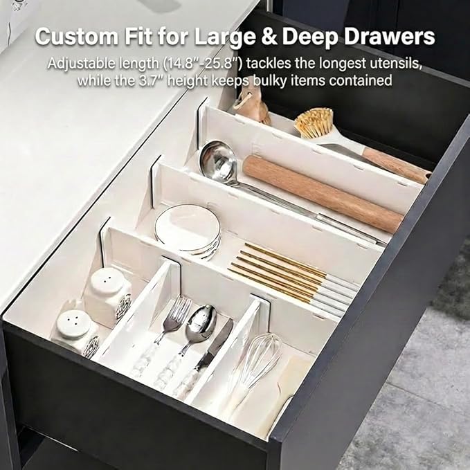Extra Long Drawer Dividers, 3.7" Tall Deep Drawer Organizer - Image 3