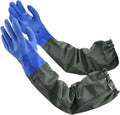 MUMUKE Long Waterproof Gloves, Long Chemical Gloves, Padded Cotton Lined/Acid & by MUMUKE