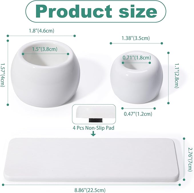 4 Pack Mini Ceramic Toothbrush Holder Stand - Image 5