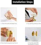 Vuzvuv Adhesive Brushed Gold Hooks, SUS304 Stainless Steel Self-Adhesive Towel - Image 5