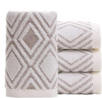 Pidada Hand Towels Set of 4 Diamond Pattern 100% Cotton Absorbent Soft by Pidada