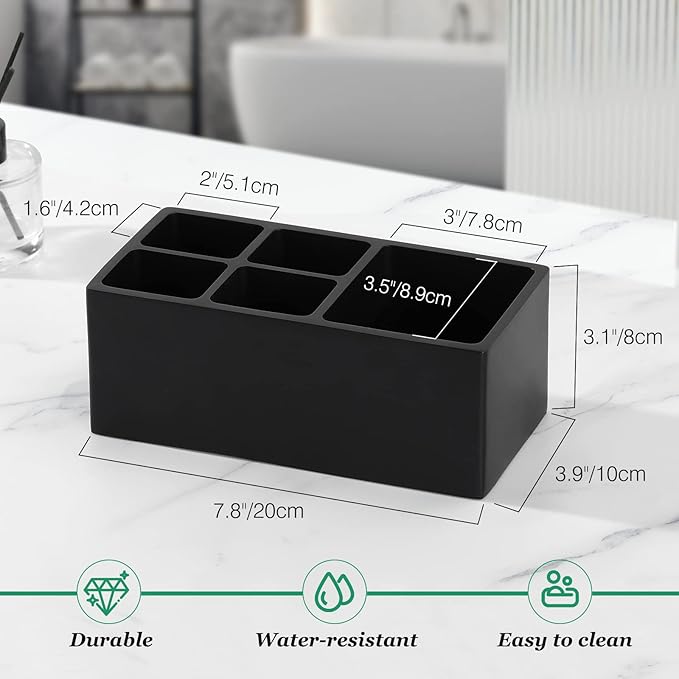 Luxspire Toothbrush Holder, 5 Slots Toothbrush Razor Holder Toothpaste Stand - Image 6