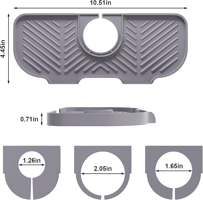 2 Pack Faucet Mat for Kitchen Sink，6° Slope Sink Splash Guard，Splash Guard for - Image 3