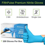 FifthPulse Blue Nitrile Disposable Gloves Medium, Dental and Surgical Grade - Image 6