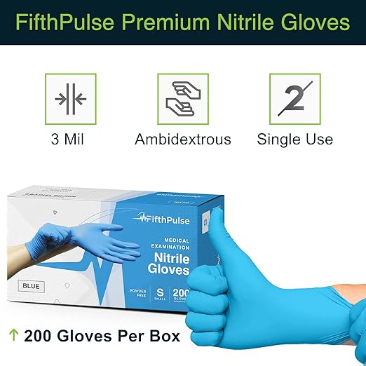 Blue Nitrile Disposable Gloves X Large, Dental and Surgical Grade - Image 6