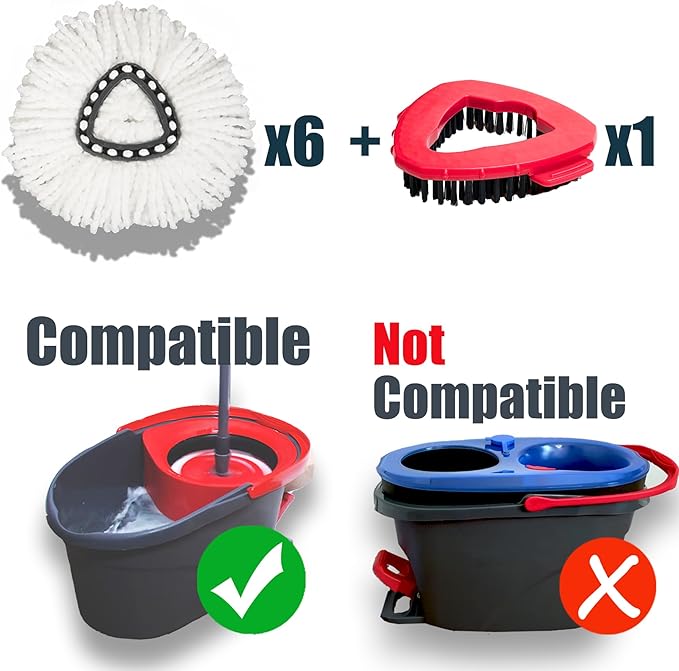 7 Pack Mop Head Replacement for O Cedar: Spin Mop Refill Compatible - Image 2