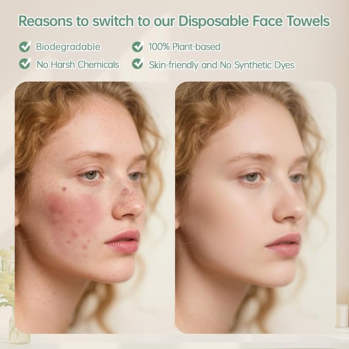 MATERN'ELLA Disposable Face Towels XL Ultra Soft Biodegradable Dry Wipes - Image 4