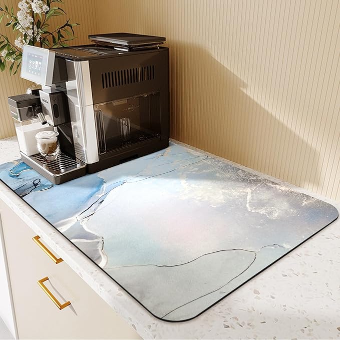 24.5" x 15.5" Dish Drying Mat & 24" x 5.5" Sink Splash Guard, Super Absorbent - Image 4