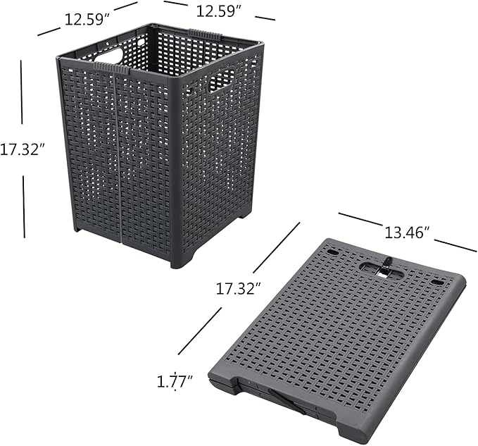 Kekow 1-Pack 42 L Plastic Collapsible Laundry Basket - Image 2