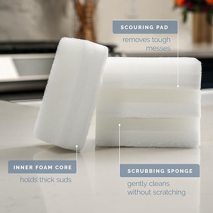 S&T INC. Dish Sponge, 8 Pack for Sponges Kitchen Refill, 4.3 Inches x 2.8 - Image 2