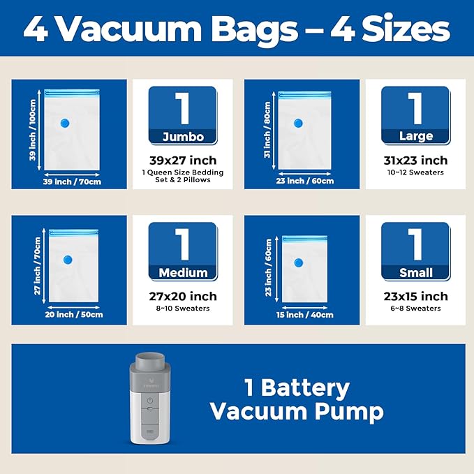 ETENWOLF 4 Pack Vacuum Storage Bags - Image 6
