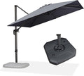 PURPLE LEAF 9 Feet Patio Umbrella with Base Outdoor Cantilever Square Umbrella Aluminum Offset Umbrella with 360-degree Rotation for Garden Deck Pool Patio, Grey by PURPLELEAF
