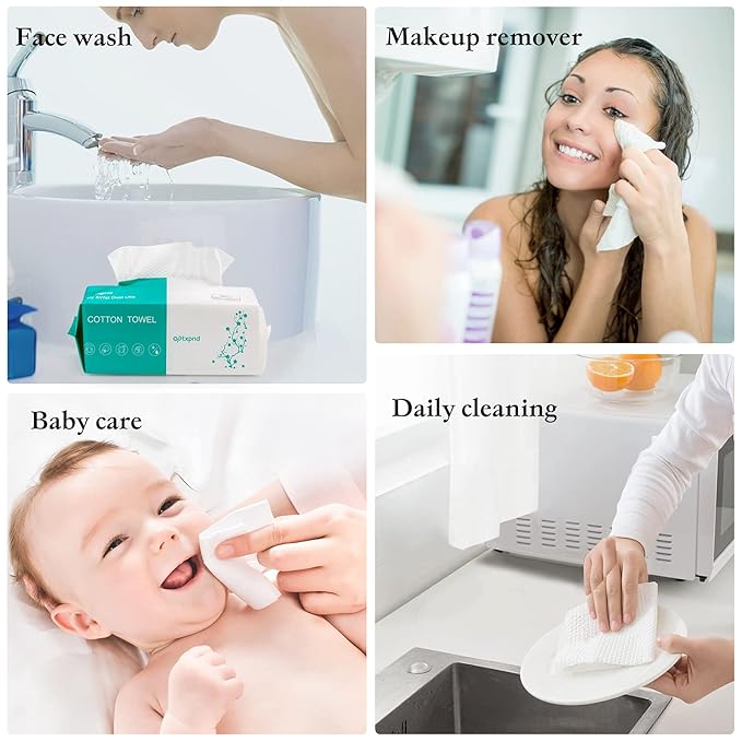Disposable Face Cloths for Washing Disposable Towels Facial Towelettes Facial - Image 6