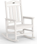 Ciokea Oversized Outdoor Rocking Chair, 380lbs Heavy-Duty Large Patio Rocker, Weather Resistant & Anti-Fade Porch Chair, High Back Cozy Rocking Chair for Outside, Fire Pit, Deck, Garden, White by CIOKEA