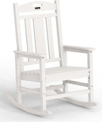 Ciokea Oversized Outdoor Rocking Chair, 380lbs Heavy-Duty Large Patio Rocker, Weather Resistant & Anti-Fade Porch Chair, High Back Cozy Rocking Chair for Outside, Fire Pit, Deck, Garden, White by CIOKEA
