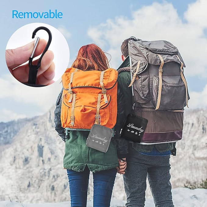 JHX Travel Laundry Bag, Dirty Clothes Organizer【Upgraded】with Handles and - Image 3