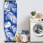 Nuxovilar Blue Background with White Tropical Leaves Ironing Board Cover - Image 3