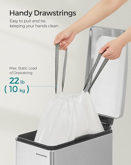 SONGMICS Trash Bags for 12-14.5 Gallon Trash Cans, Pre-Separated, Liner Code - Image 5