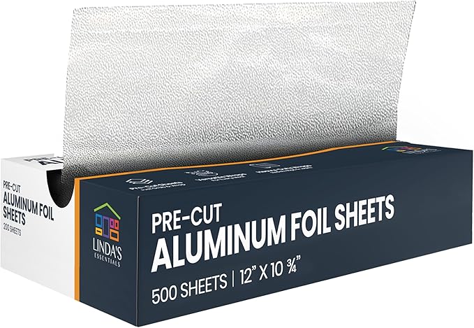 Pre-Cut Aluminum Foil Sheets 500 Count by LindasEssentials