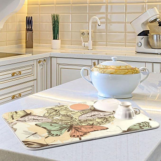 Super Absorbent Dish Drying Mat, Microfiber Fast-Drying Dish Mat, Kitchen Dish - Image 6