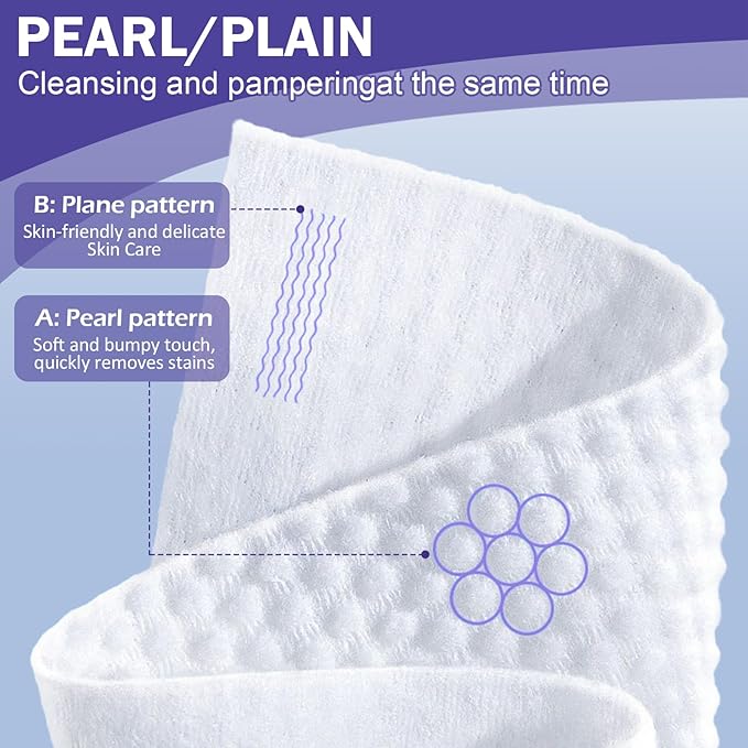 Face Towels, Disposable Face Towelette, Makeup Remover Dry Wipes 50 Count - Image 2