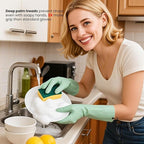 Dishwashing Gloves for Kitchen, 4 Pairs Rubber Cleaning Household Dish Washing - Image 2