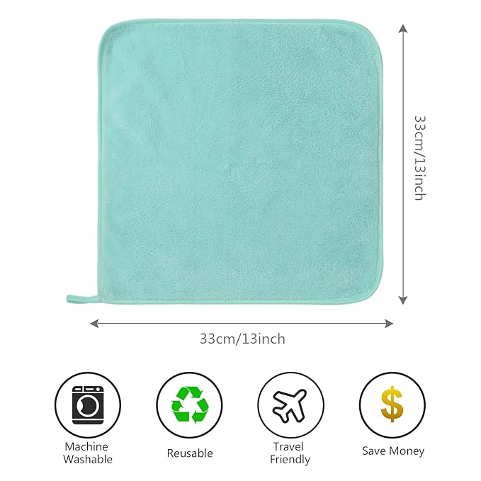 SINLAND Absorbent Coral Velvet Washcloth Ultra Soft Microfiber Face Towels 12 x - Image 2