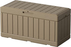 Greesum 82 Gallon Resin Deck Box All Weather Large Outdoor Storage for Patio Furniture, Toys, Garden Tools, Lockable, Light Coffee by BuynowfromGreesum