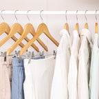 HOUSE DAY 12 Pack High-Grade Wooden Suit Hangers Skirt Hangers - Image 7
