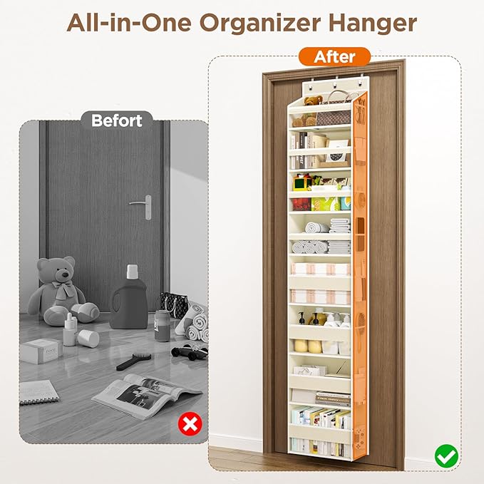 Over The Door Organizer, 8 Shelf Door Hanging Organizers - Image 8