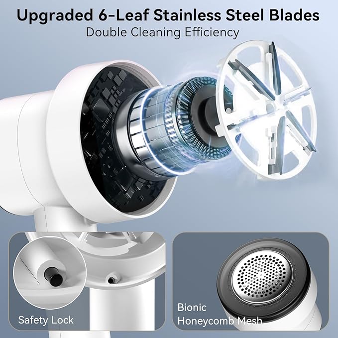 Rechargeable Fabric Shaver for Clothes: 6-Leaf Blades & 3 Speeds to Remove - Image 2