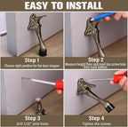 Chumia 12 Pieces Heavy Duty Door Stoppers 5.35 Inches Kickdown Adjustable Kick - Image 6