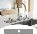 Customizable Kitchen Sink Faucet Mat: 30" Lx5.5 W Splash Guard, Pre-Cut Center by EazziSwitch