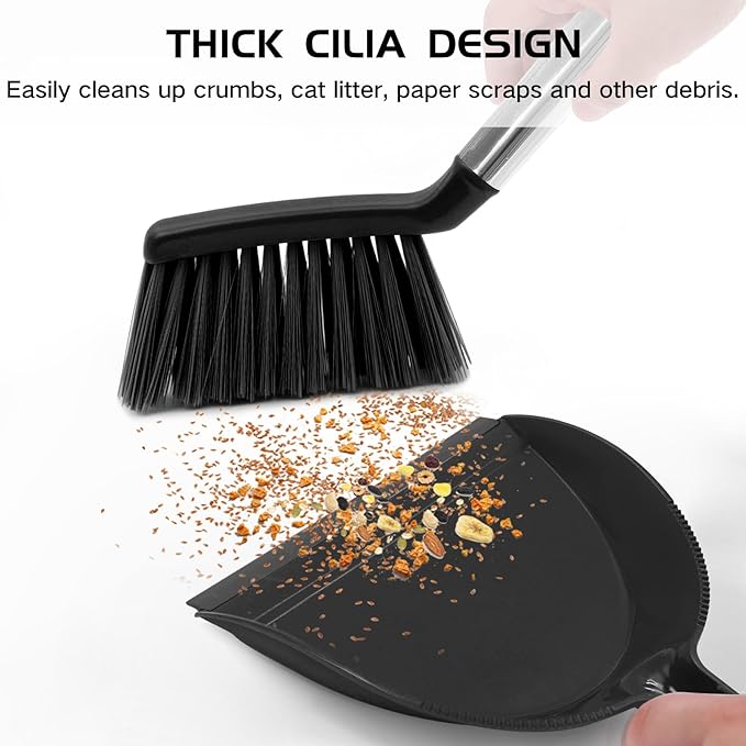 NACENA Mini Broom and Dustpan Set, Small Dust Pan and Brush Set - Image 4