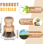 Nuenen 6 Packs Bamboo Dish Scrub Brushes Wooden Scrubbers Set Kitchen - Image 6