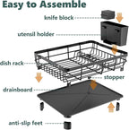 Iron Dish Drying Rack with Drainboard Dish Drainers - Image 5