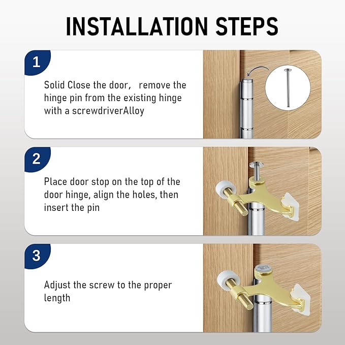 HOME MASTER HARDWARE Hinge Pin Door Stopper 12-Pack, Adjustable Deluxe Heavy - Image 5