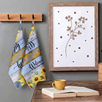 Bencailor 4 Pcs Sunflower Kitchen Towels Farmhouse Wood Grain Hand Dish Towels - Image 6