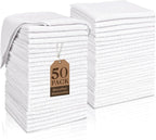 White Washcloths Bulk 50 Pack, Highly Absorbent & Quick Drying Face Towels by TEAWOO