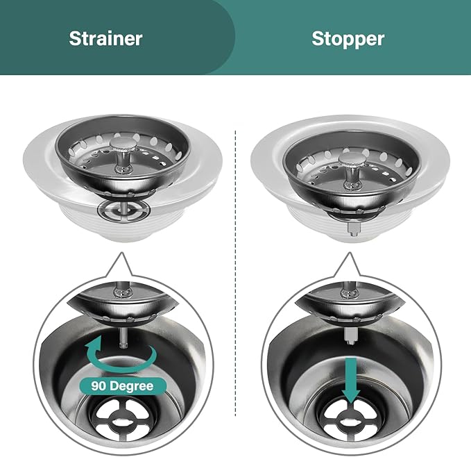 Kitchen Sink Strainer and Stopper Stainless Steel Basket - Image 5