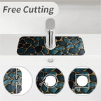 Kitchen Sink Splash Guard，Blue and gold stones Faucet Mat Sink Gadgets-Super - Image 5